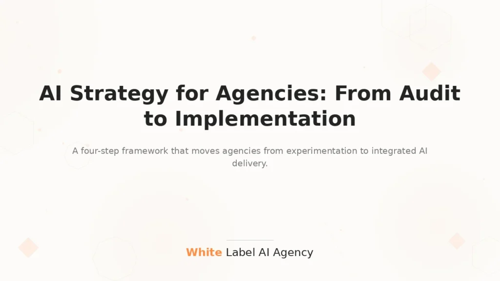 AI strategy for agencies - a structured framework from initial audit to full implementation